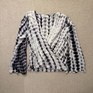 Tie-Dye Wrap Long Sleeve Top